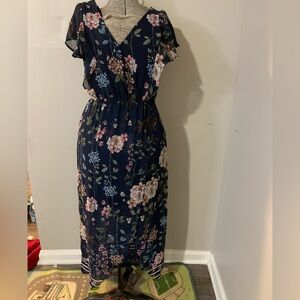 Maurices Navy Floral Maxi Dress
